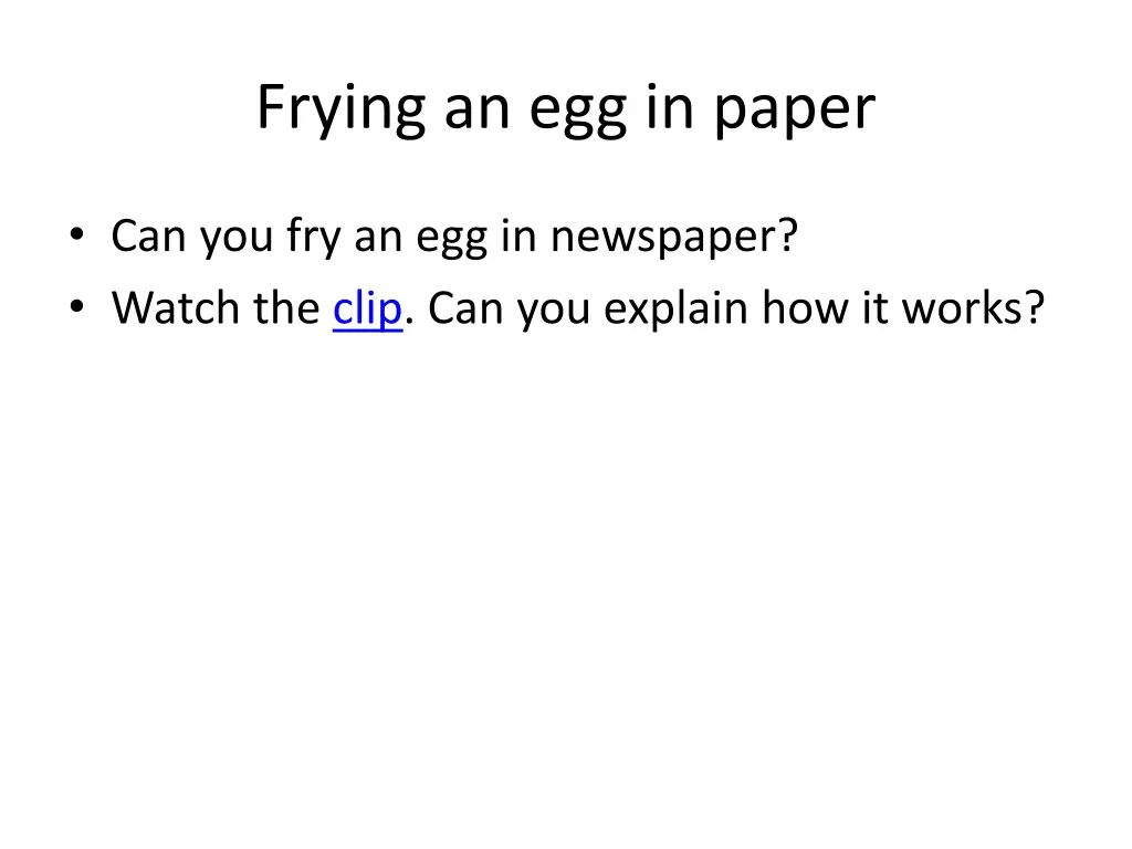 frying an egg in paper