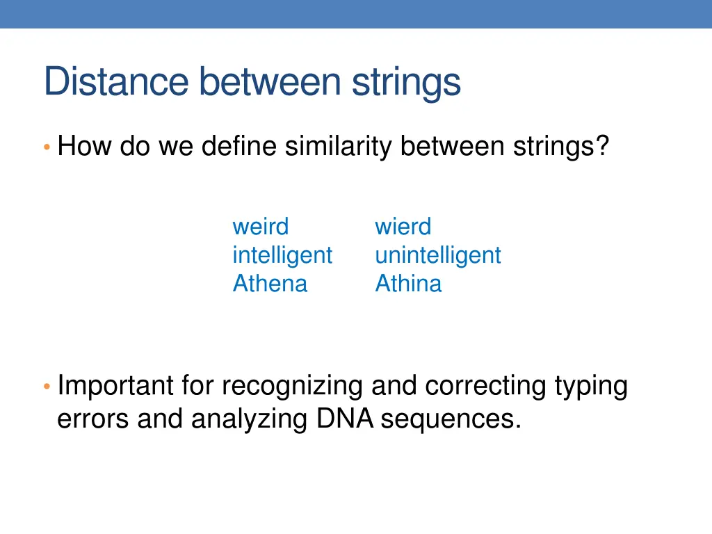 distance between strings