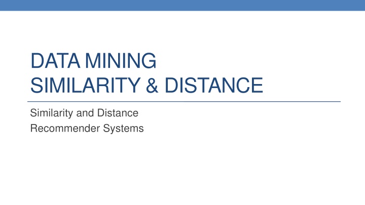 data mining similarity distance