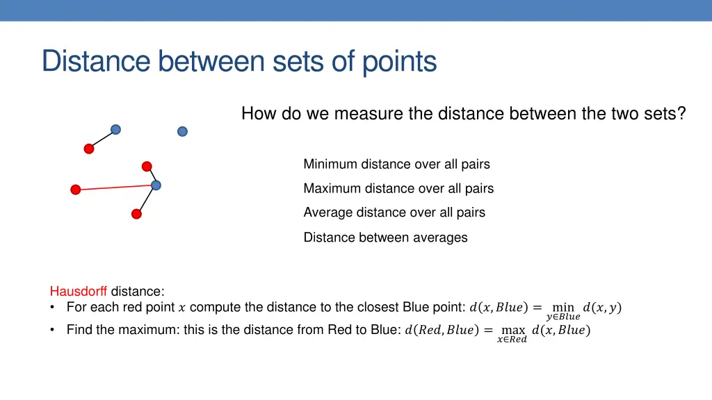 distance between sets of points 6