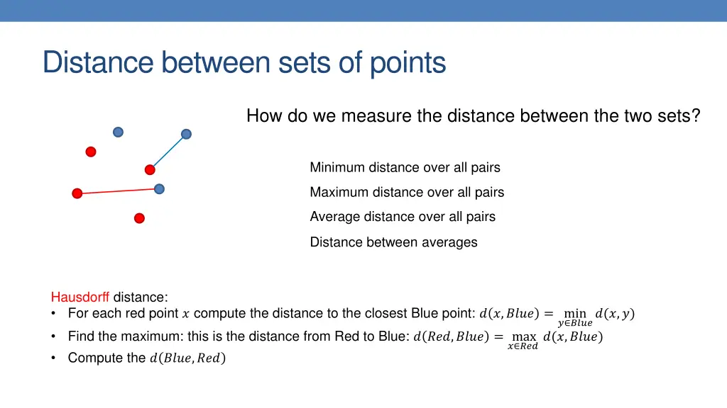 distance between sets of points 7