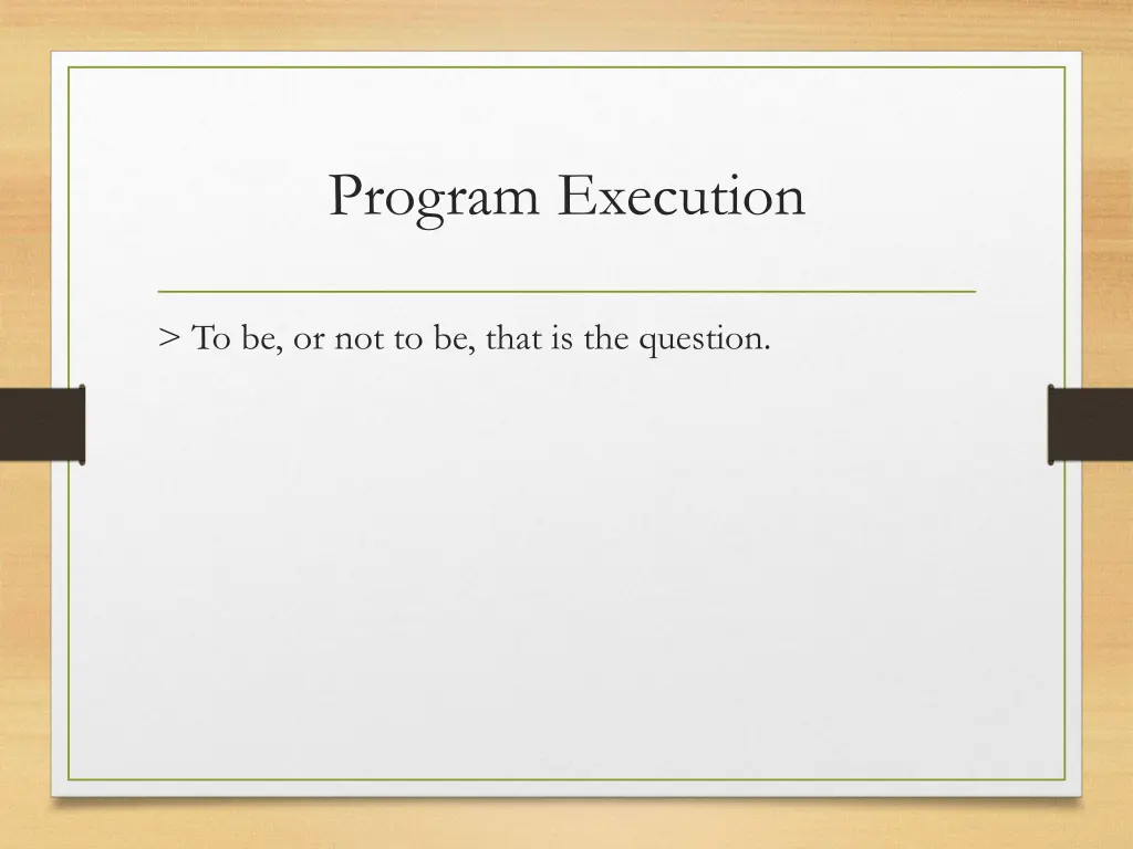 program execution