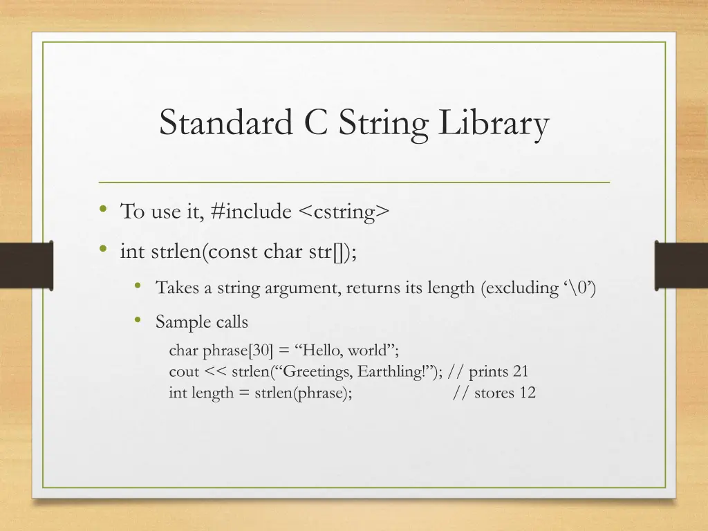 standard c string library