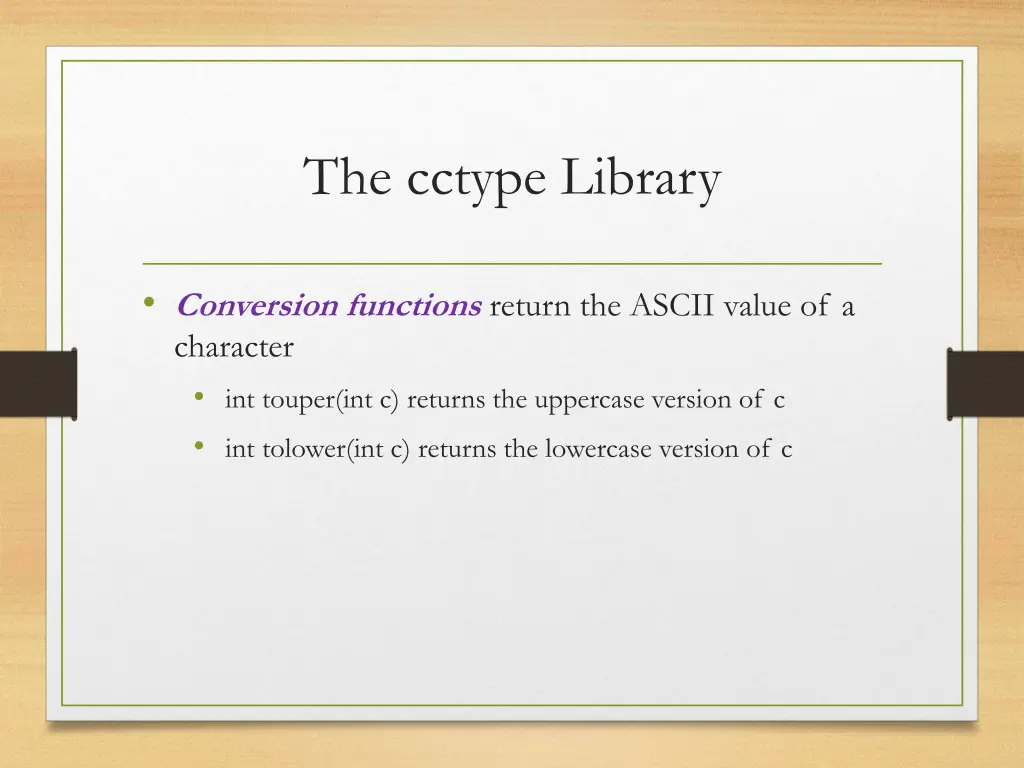 the cctype library