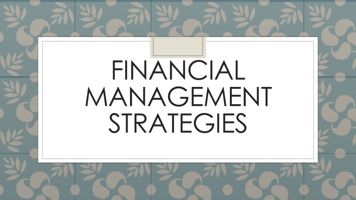 financial management strategies