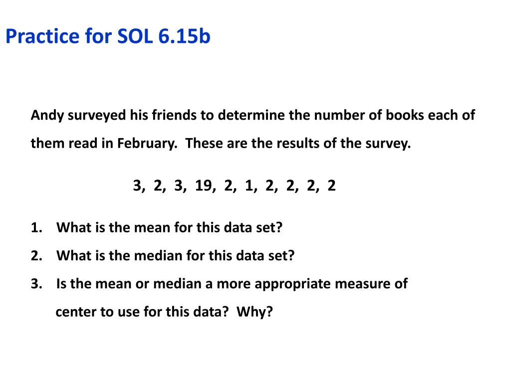 practice for sol 6 15b