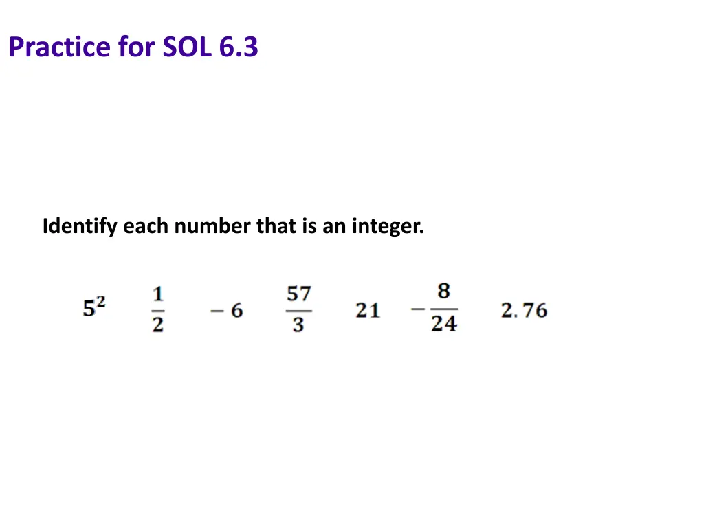 practice for sol 6 3