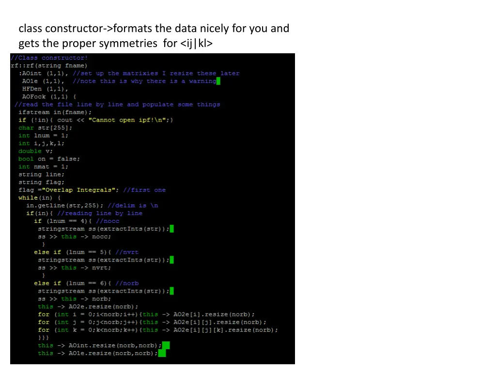 class constructor formats the data nicely