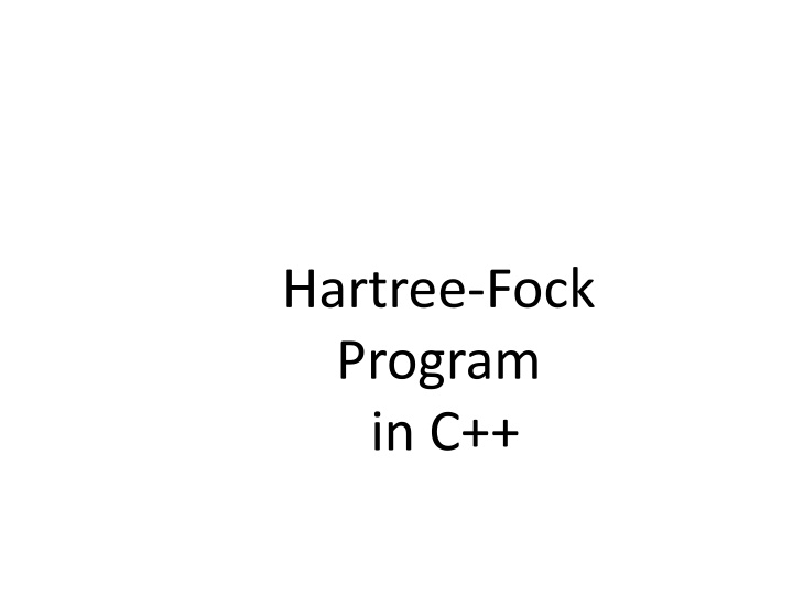 hartree fock program in c