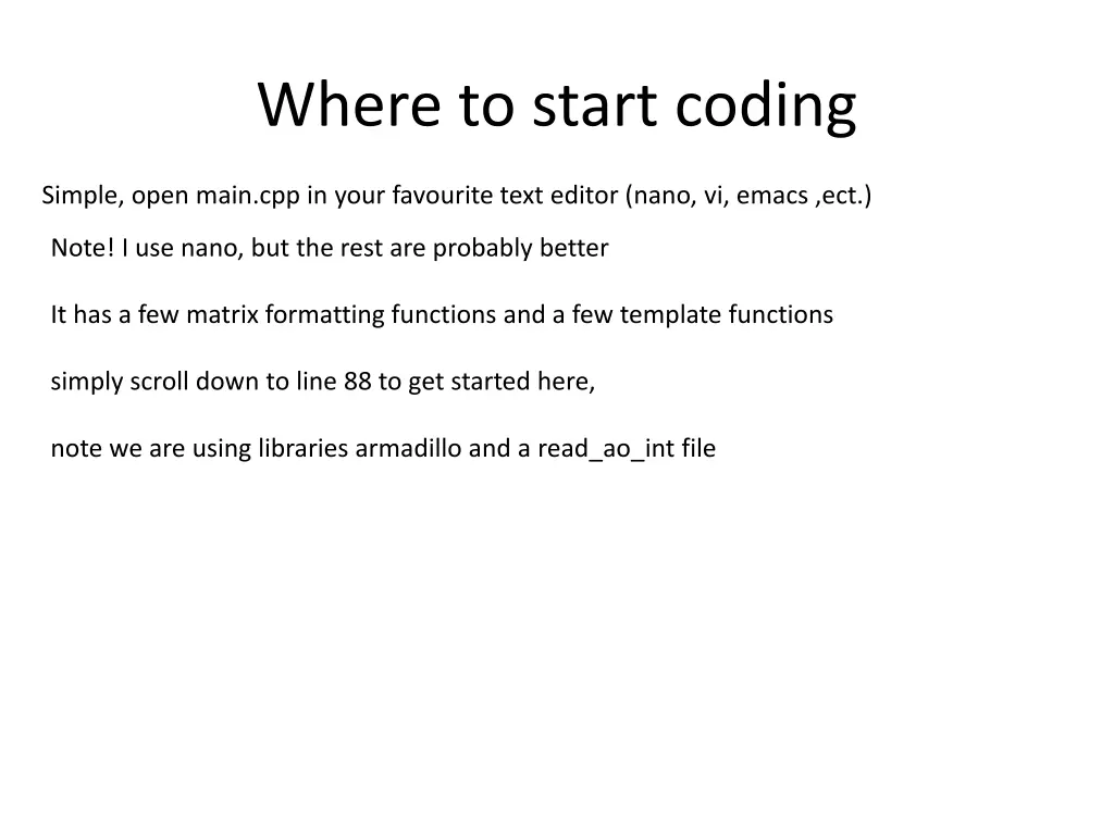 where to start coding