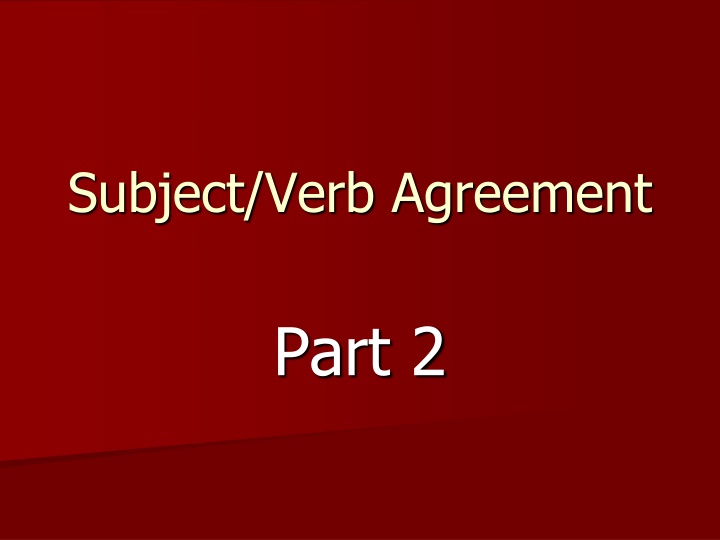 subject verb agreement