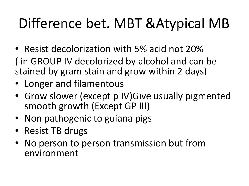 difference bet mbt atypical mb