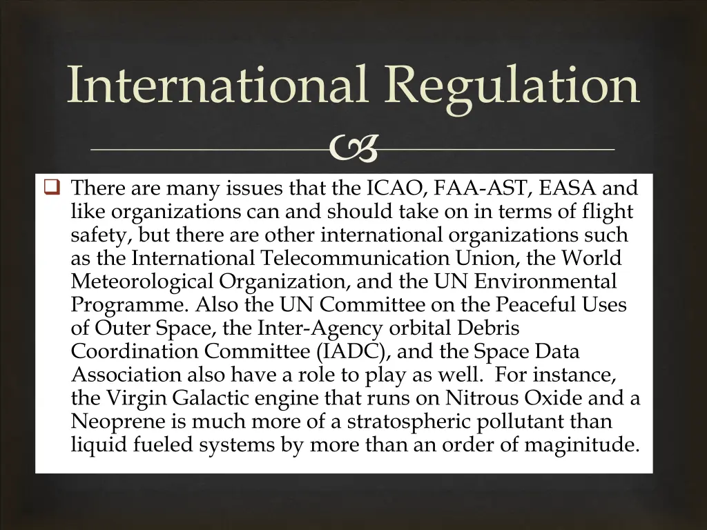 international regulation