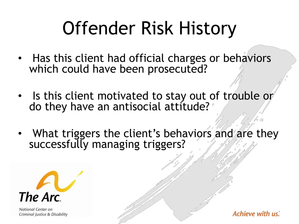 offender risk history