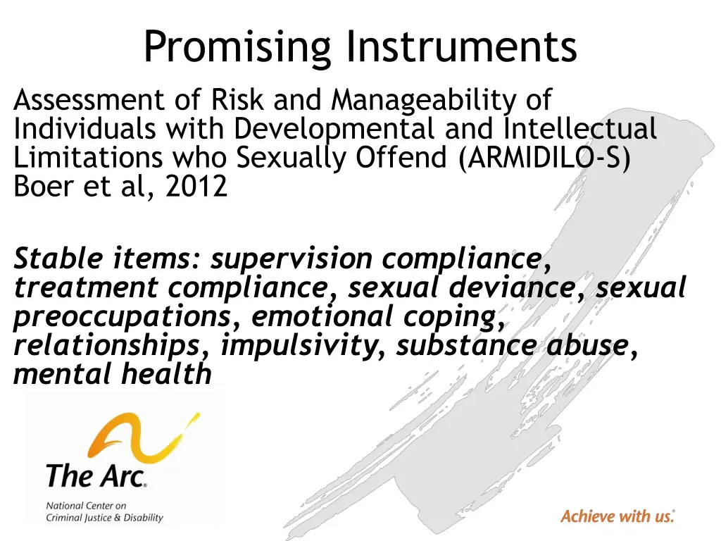 promising instruments assessment of risk