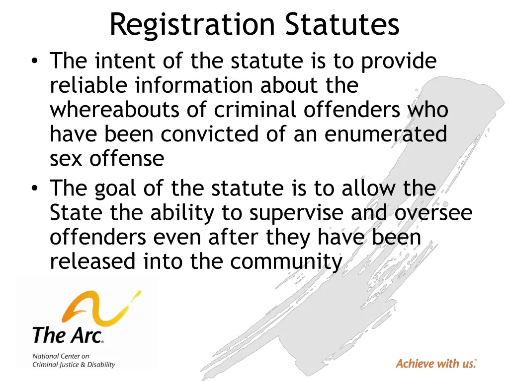 registration statutes the intent of the statute