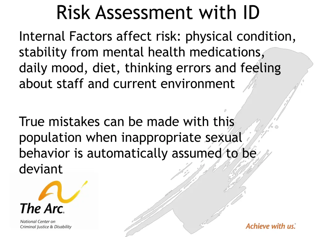 risk assessment with id internal factors affect