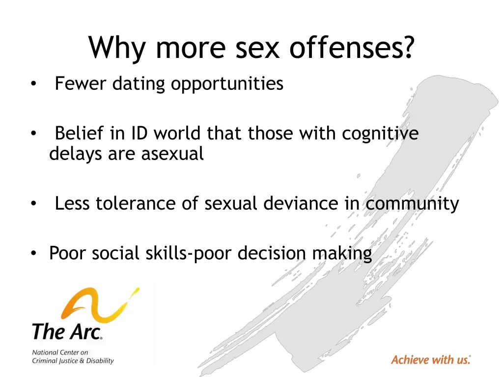 why more sex offenses fewer dating opportunities