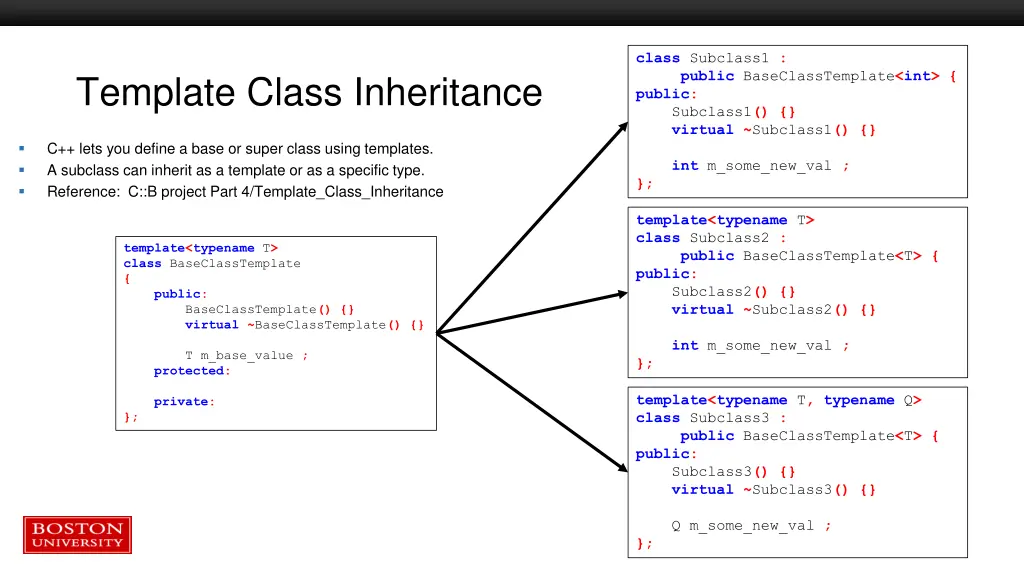 class subclass1 public baseclasstemplate