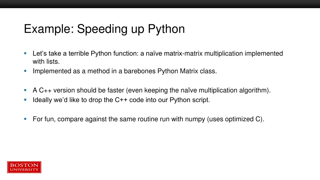 example speeding up python