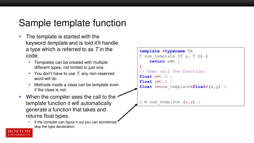 sample template function