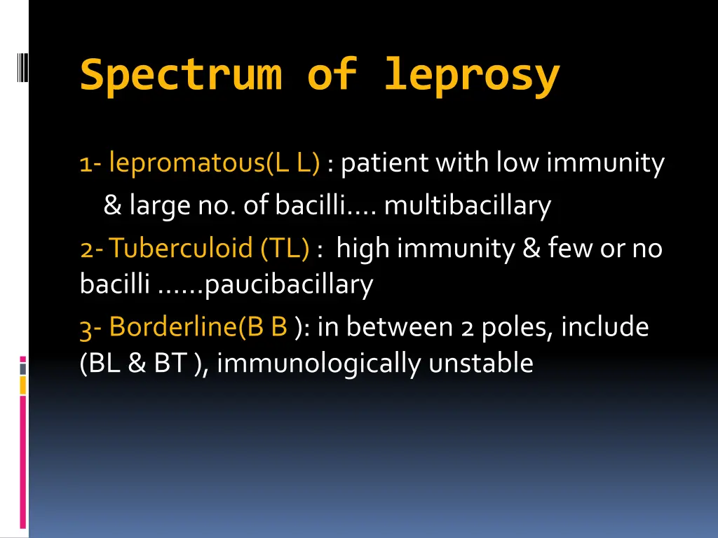 spectrum of leprosy