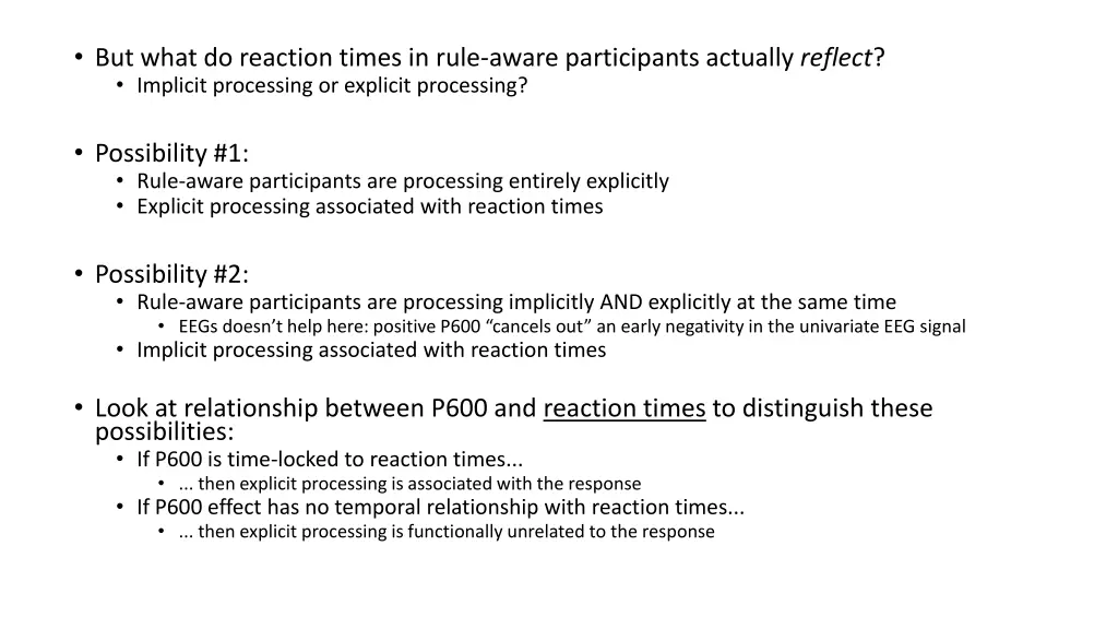 but what do reaction times in rule aware