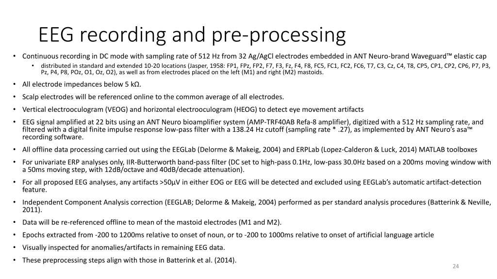 eeg recording and pre processing