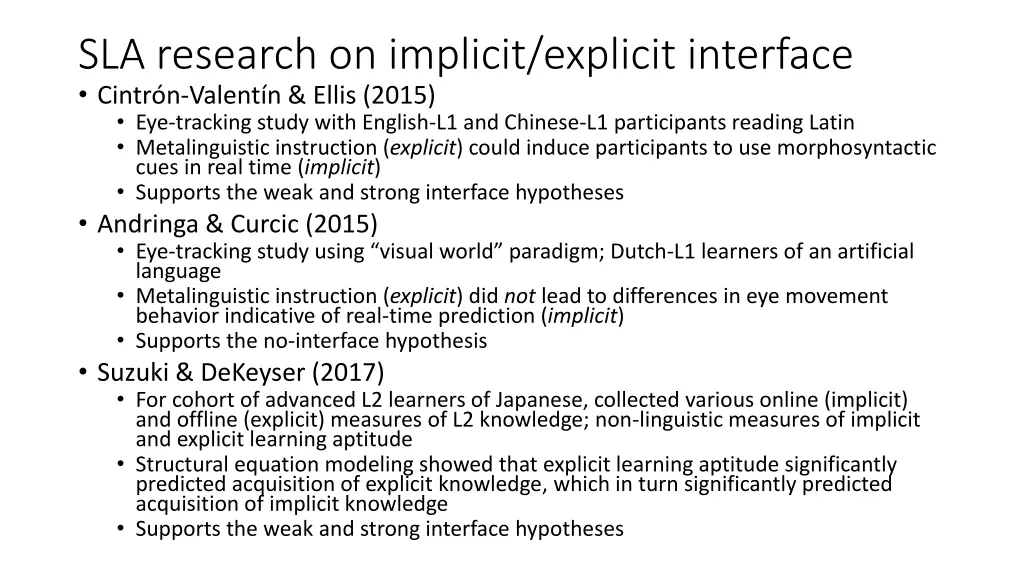 sla research on implicit explicit interface cintr