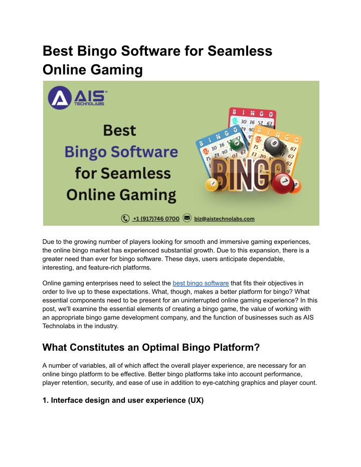 best bingo software for seamless online gaming