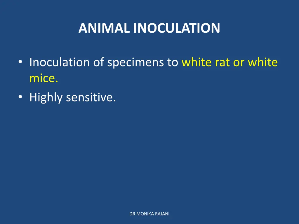 animal inoculation