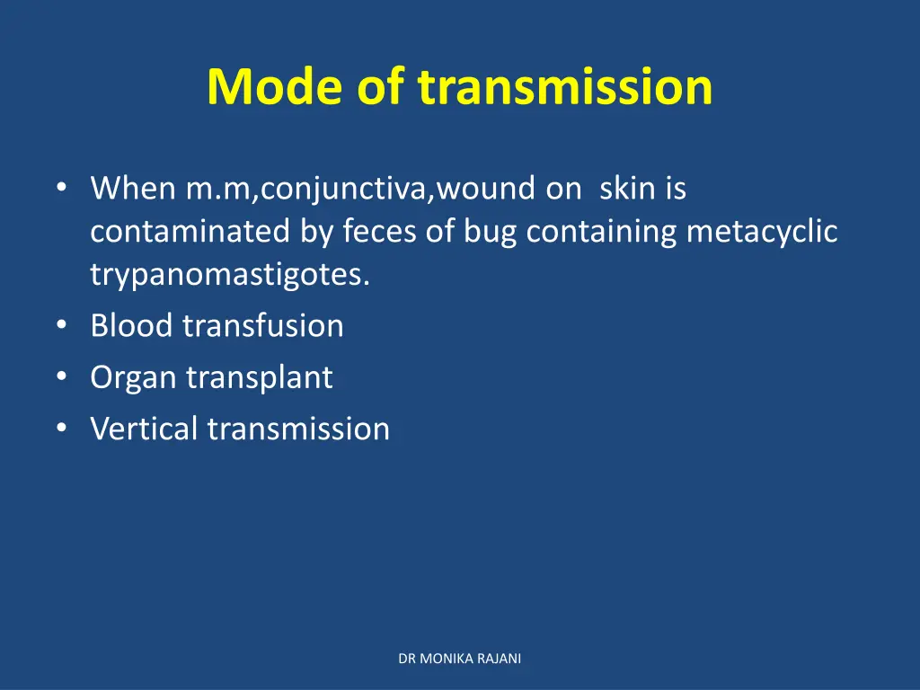 mode of transmission