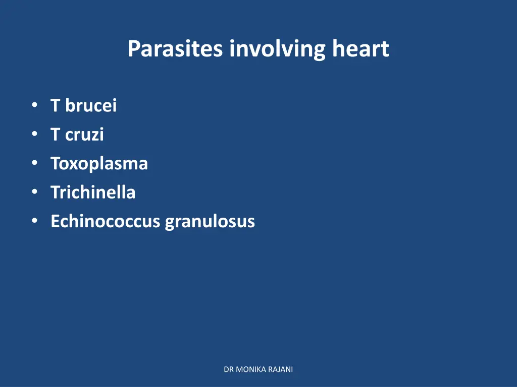 parasites involving heart