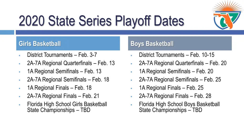 2020 state series playoff dates