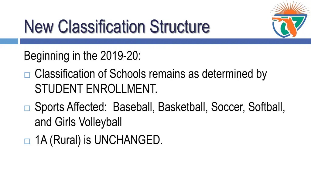 new classification structure