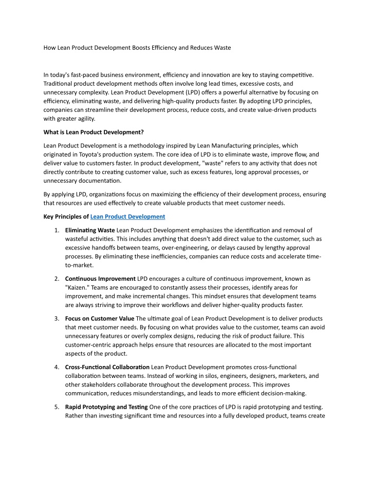 how lean product development boosts efficiency
