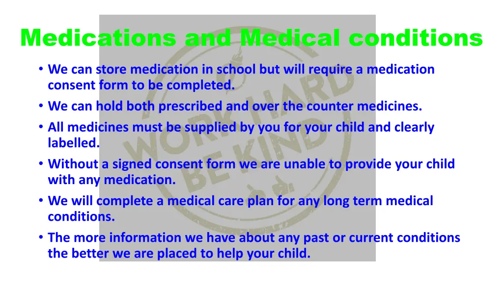 medications and medical conditions