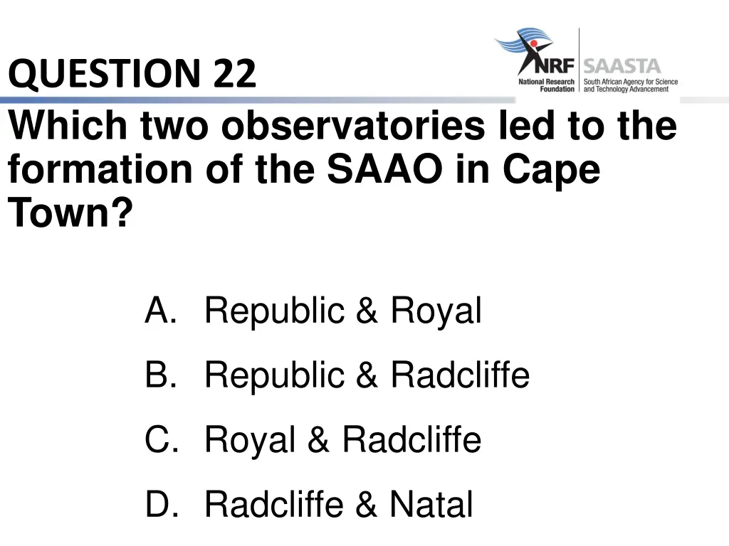 question 22 which two observatories