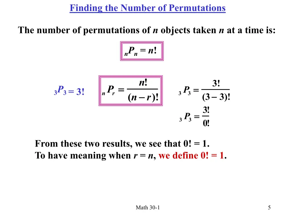 finding the number of permutations 1