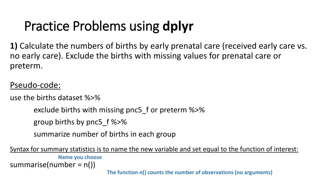 practice problems using practice problems using