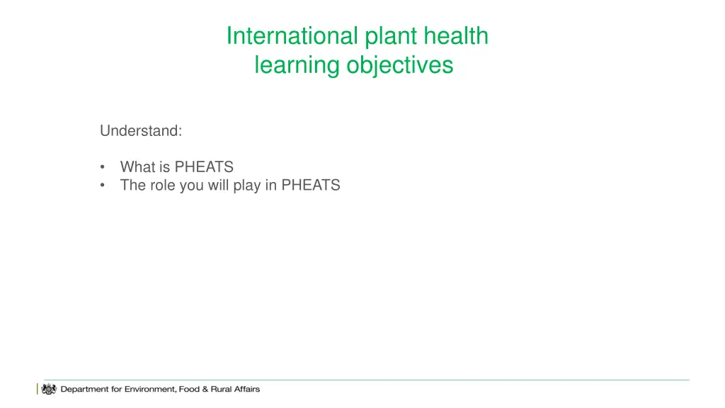 international plant health learning objectives