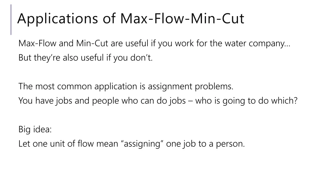 applications of max flow min cut