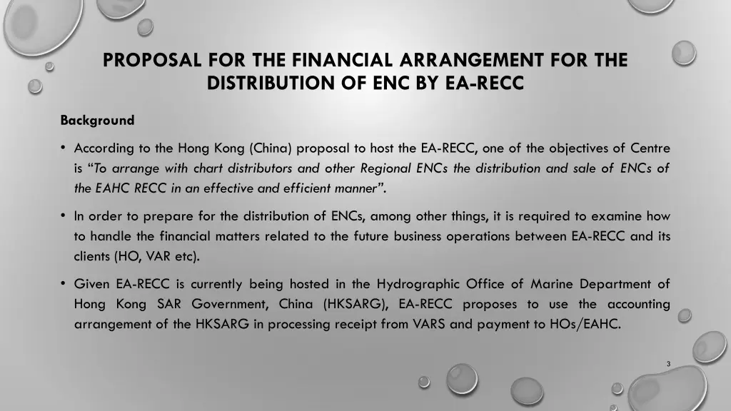 proposal for the financial arrangement 1