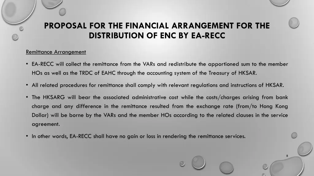 proposal for the financial arrangement 6