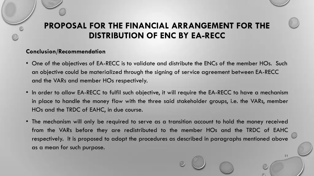 proposal for the financial arrangement 9