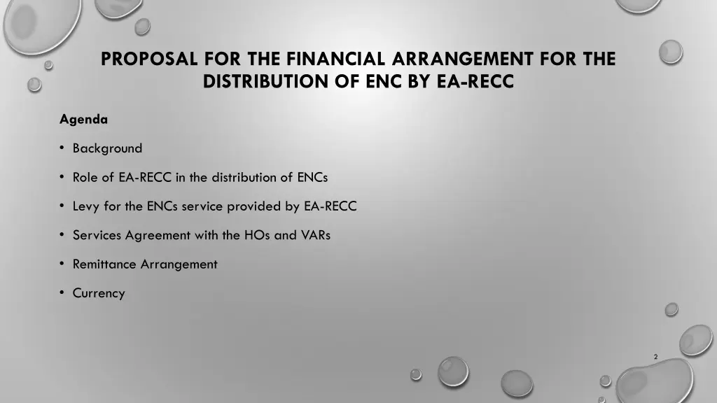 proposal for the financial arrangement