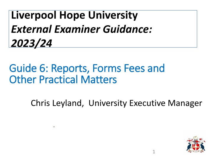 liverpool hope university external examiner