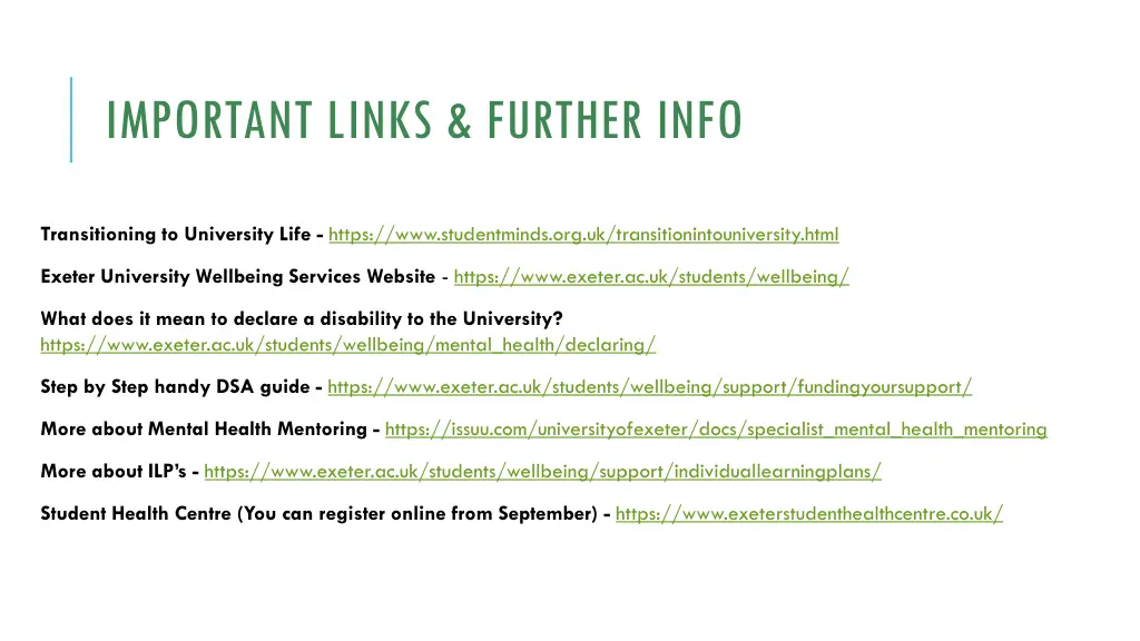 important links further info