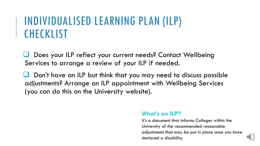 individualised learning plan ilp checklist