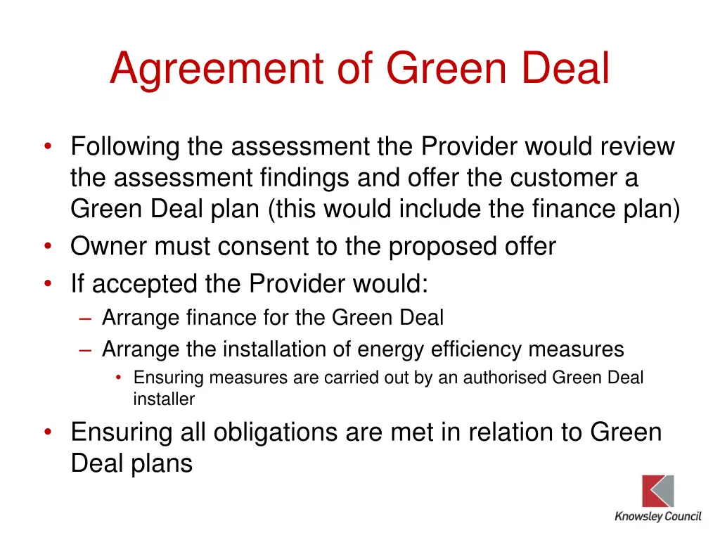 agreement of green deal